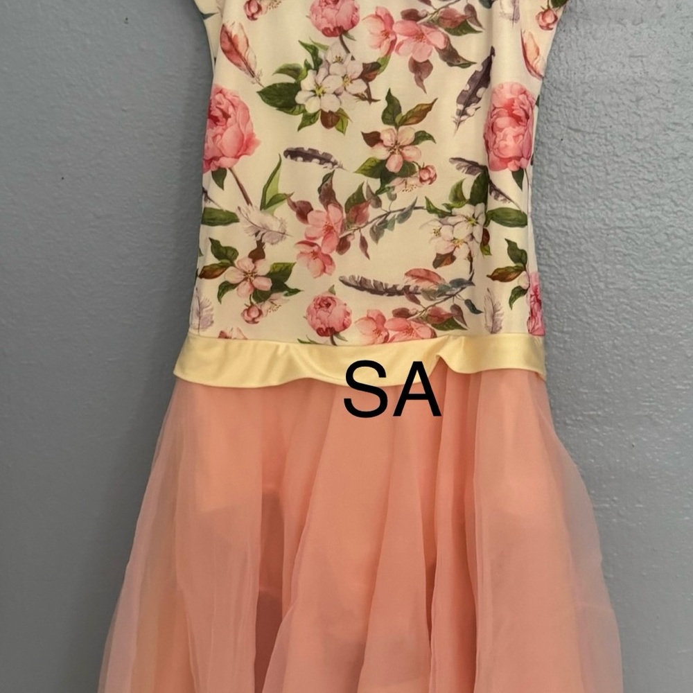 Floral and Peach Dress